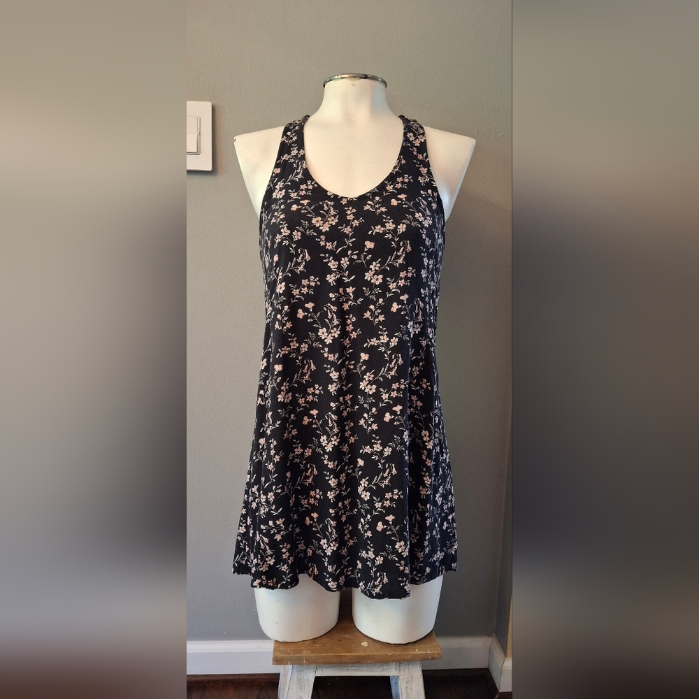 Forever 21 Black and Pink Floral Camisole